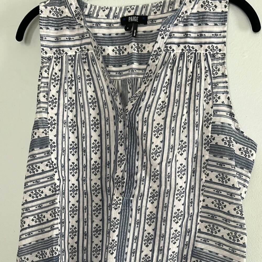 PAIGE Sleeveless Sheer V Neck Top Sm Floral Boho Cottagecore Rodeo Hippie FairyC